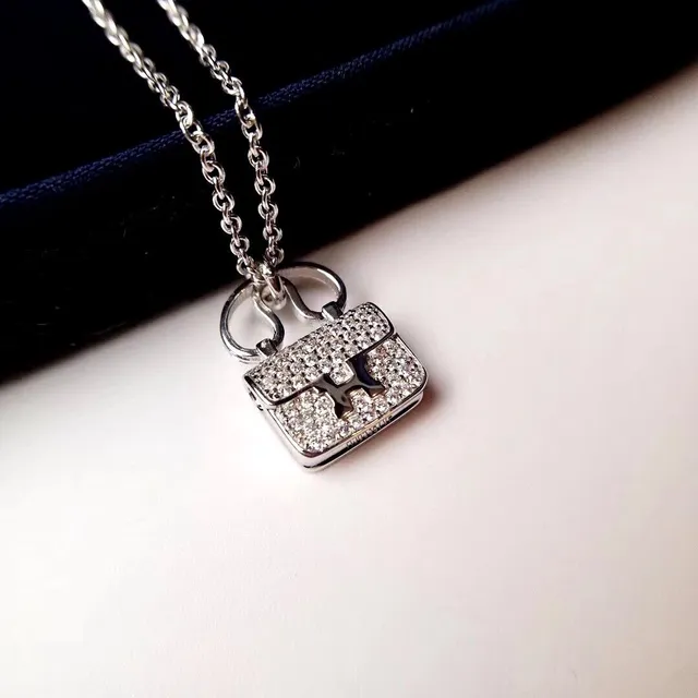 Rose Gold and Silver Pavé Handbag Charm Necklaces 8