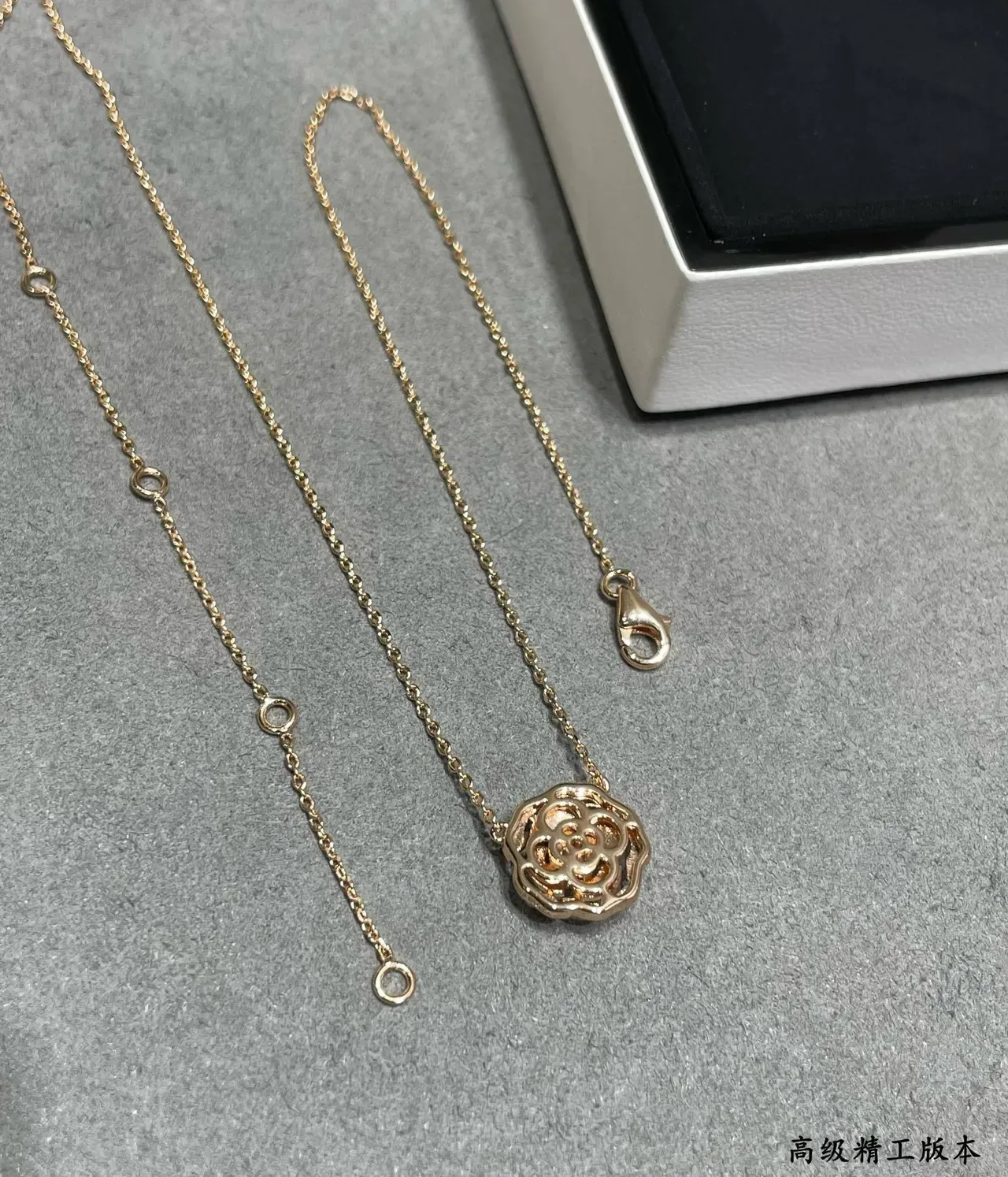 Rose Gold Floral Pendant Necklace 5