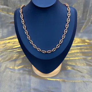 قلادة ذهب وردي Pavé Mariner-Link