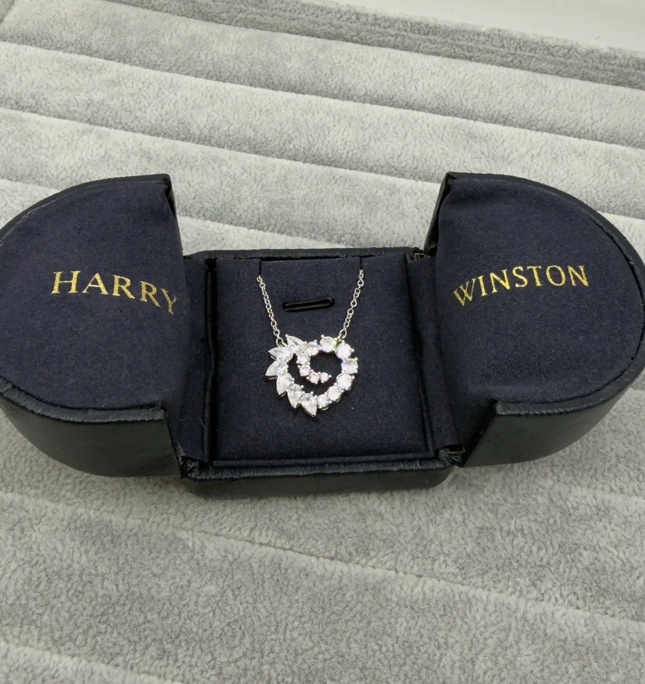Rose-Gold Tone Heart Crystal Cluster Pendant Necklace 5