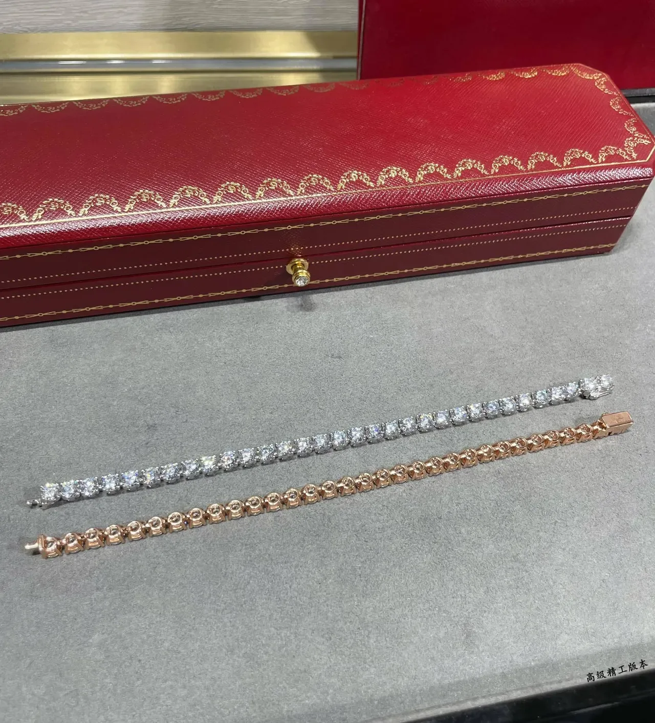 Rose Gold-Tone Pave-Set Double-Row Bangle Bracelets 2