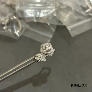 Rose-Shaped Pavé-Set Silver-Tone Floral Ring