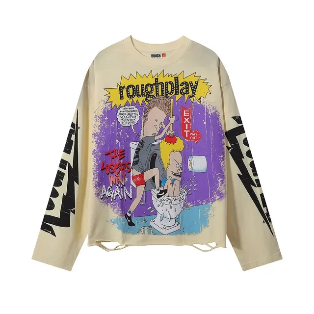 Rough Beavis and Butt-Head Roughplay Graphic Black T-Shirt 4