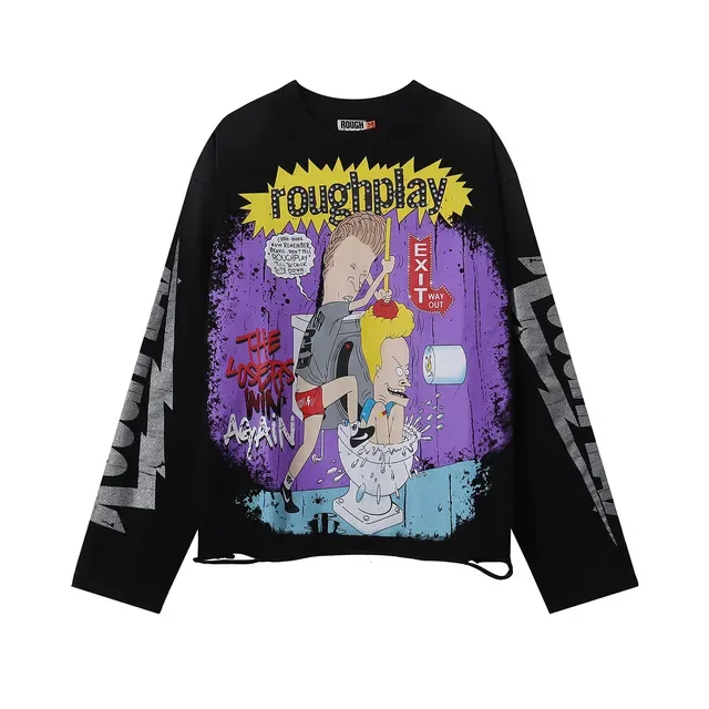 Rough Beavis and Butt-Head Roughplay Graphic Black T-Shirt 6