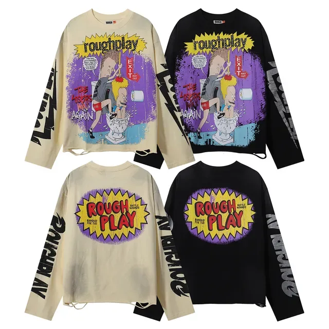Rough Beavis and Butt-Head Roughplay Graphic Black T-Shirt 7
