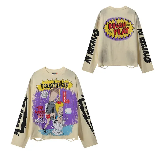 Rough Beavis and Butt-Head Roughplay Graphic Black T-Shirt 9