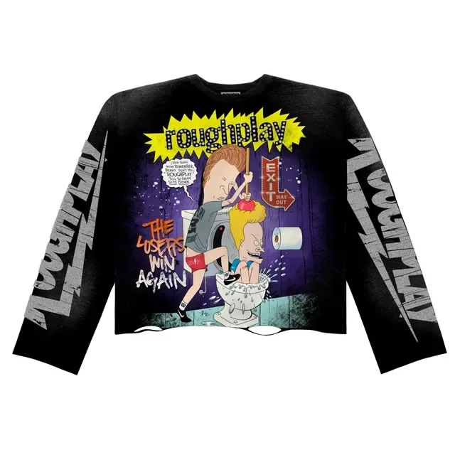Rough Beavis and Butt-Head Roughplay Graphic Black T-Shirt 14