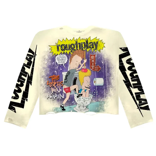 Rough Beavis and Butt-Head Roughplay Graphic Black T-Shirt 16