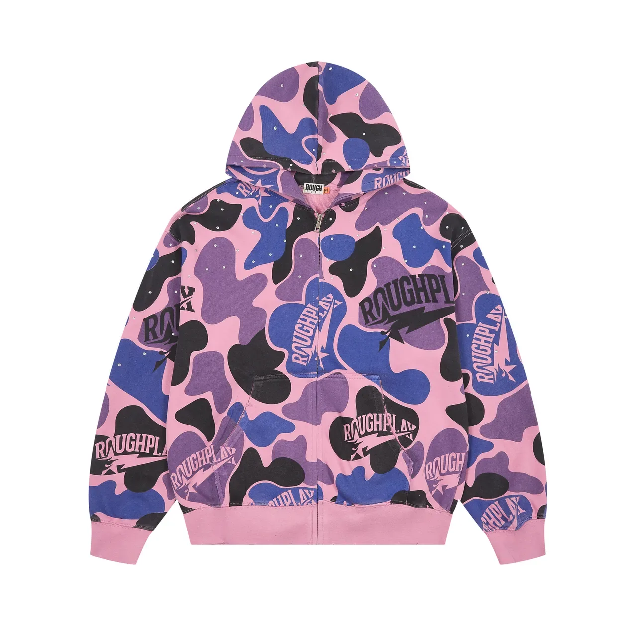 Rough Play Pink Purple Camouflage Print Full-Zip Hoodie 3