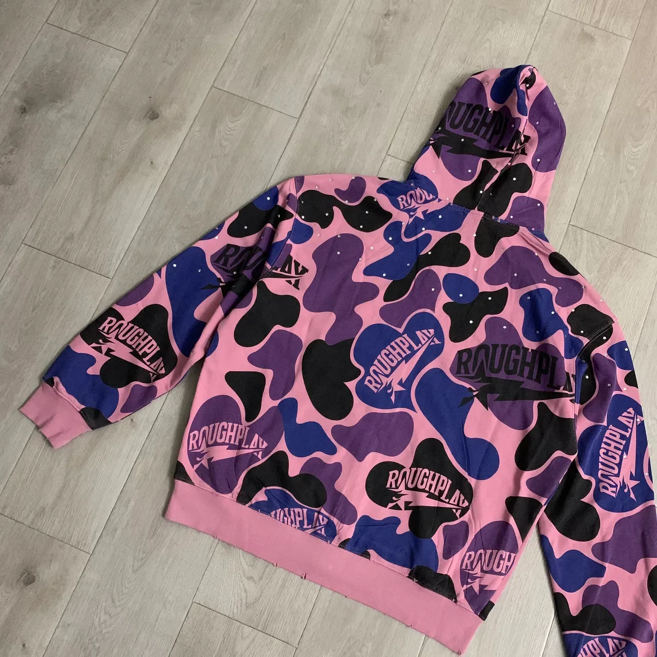 Rough Play Pink Purple Camouflage Print Full-Zip Hoodie 7