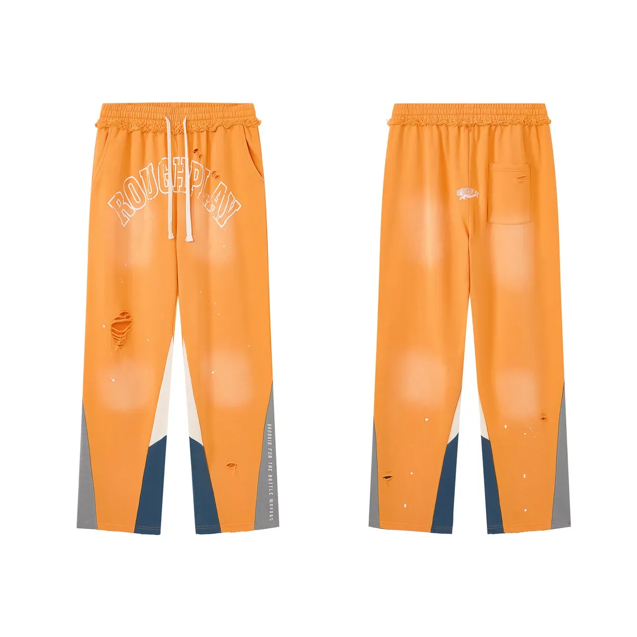 Roughplay Distressed Color-Blocked Sweatpants 2