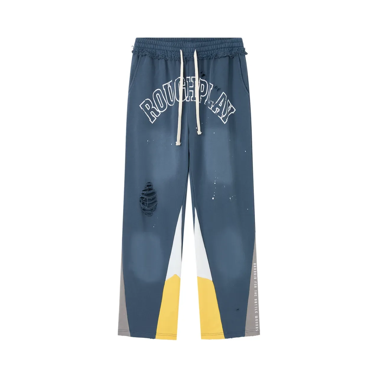 Roughplay Distressed Color-Blocked Sweatpants 13