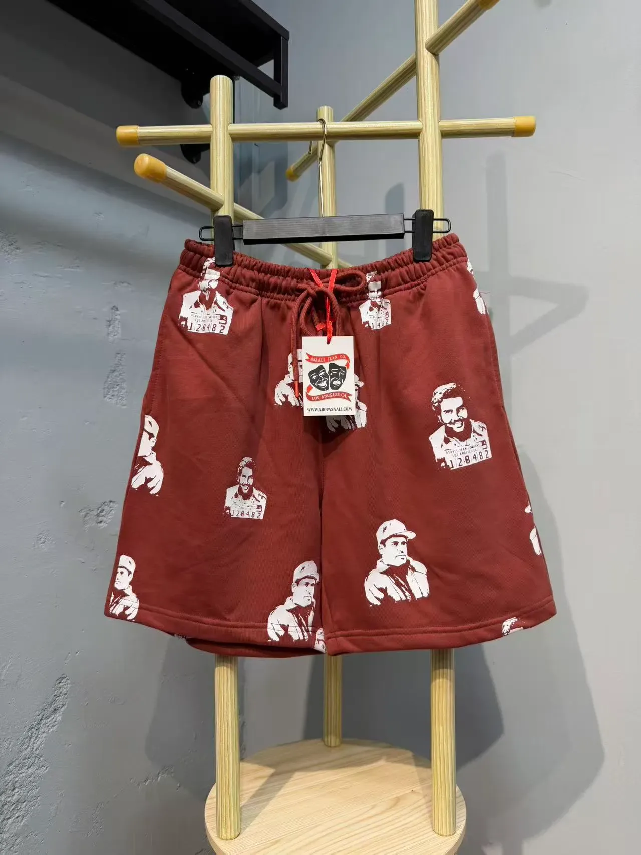Rust Brown All-Over Print Elastic-Waist Drawstring Shorts 2