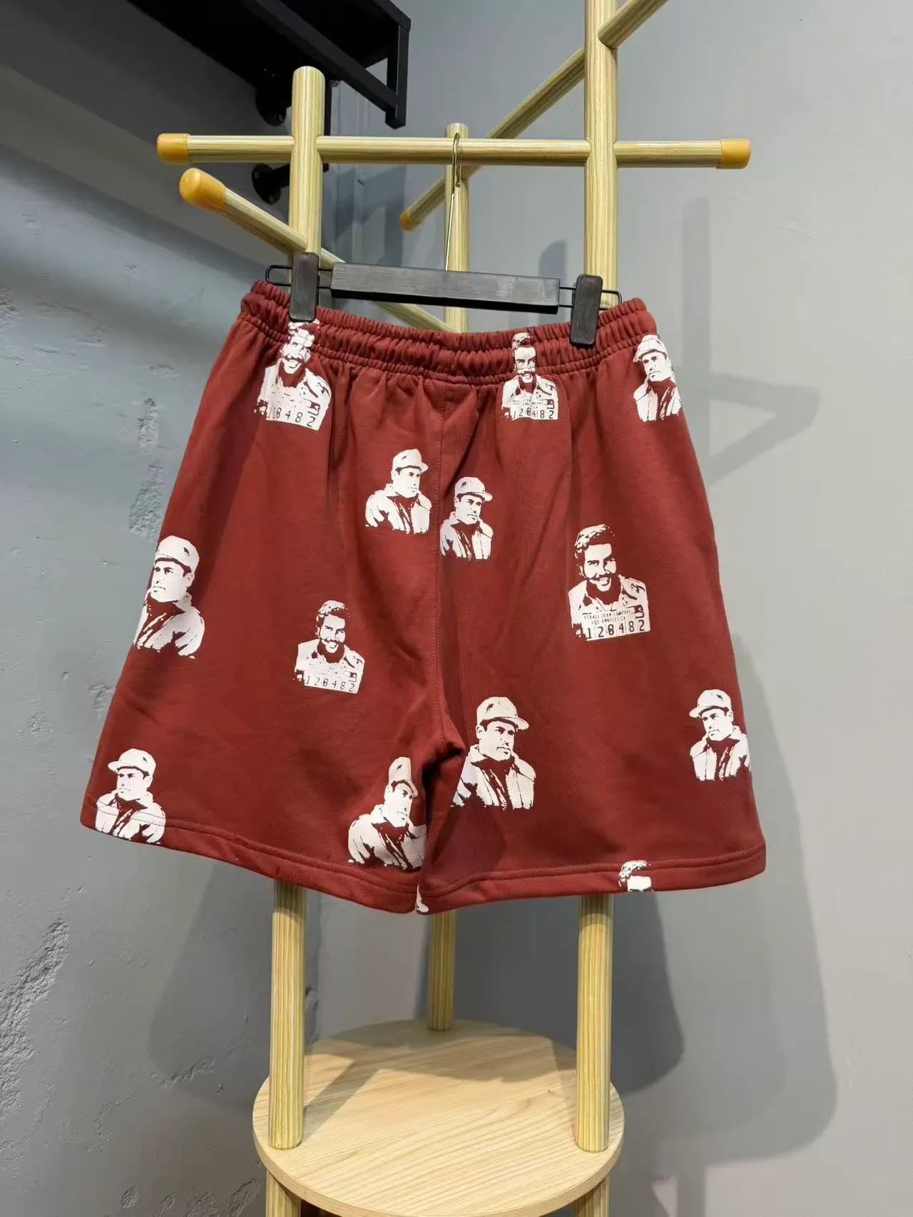 Rust Brown All-Over Print Elastic-Waist Drawstring Shorts 3