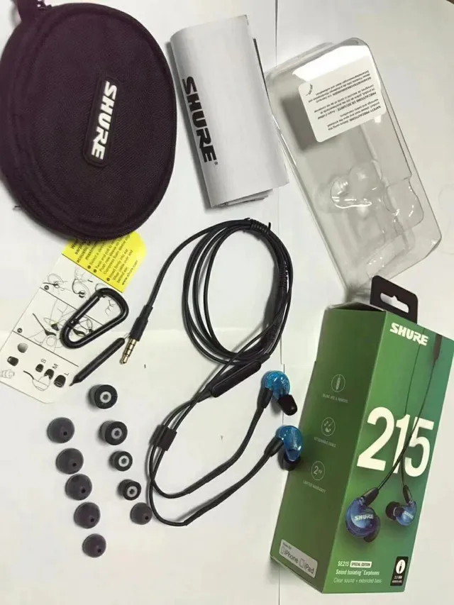 Shure SE215 Sound Isolating Earphones Black Blue Clear Sports Earphones 2