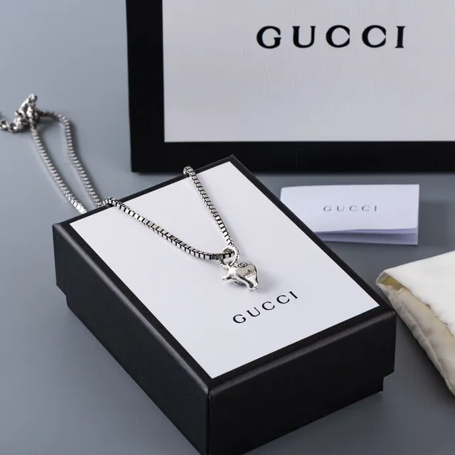 Silver Bull Head Pendant Box Chain Necklace 3