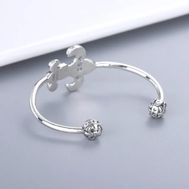 Silver Fleur-de-Lis Open Cuff Bracelet 3