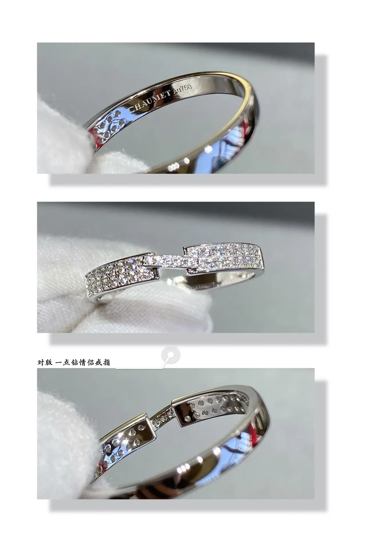 Silver Geometric Pavé-Set Angular Rings 3