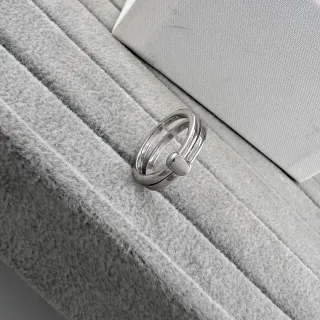 Silver Gold Double-Band Knot Closure Ring
