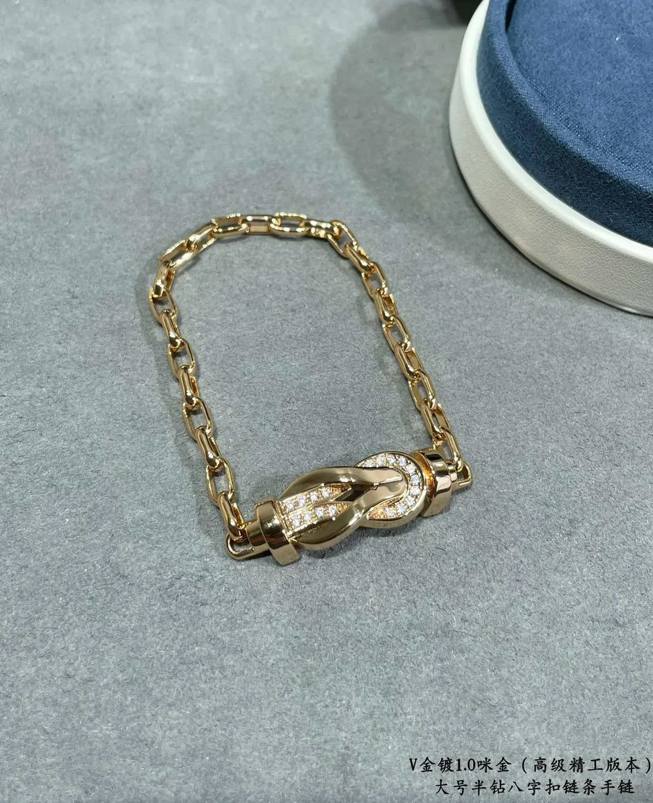 Silver Gold Pavé-Crystal Infinity-Knot Motif Bracelet 5
