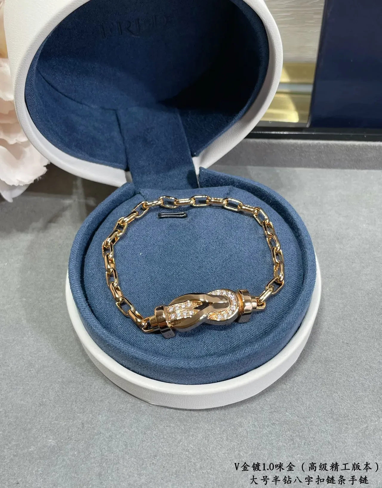 Silver Gold Pavé-Crystal Infinity-Knot Motif Bracelet 6