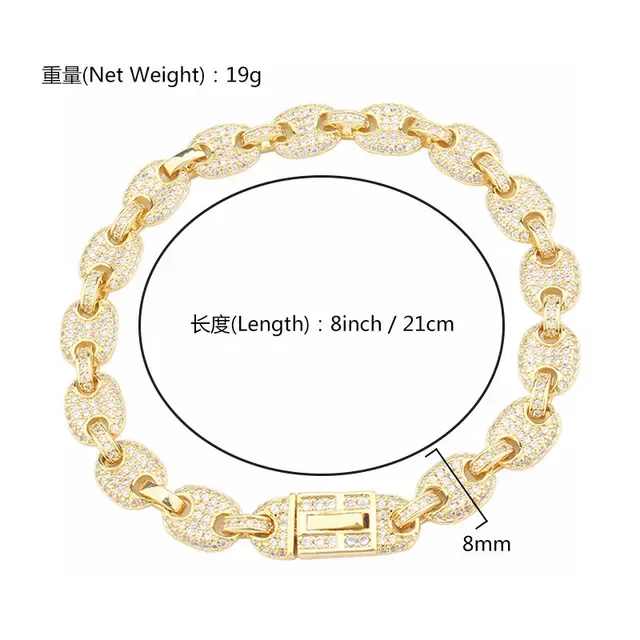 Silver Gold Pave-Set Chunky Link Bracelet 2