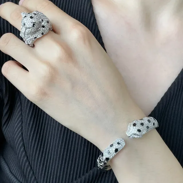Silver Gold Pave-Set Crystal Geometric Cutout Pattern Jewelry 8