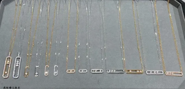 Silver Gold Thin Chain-Link Paved-Stone Pendants Bracelet 3