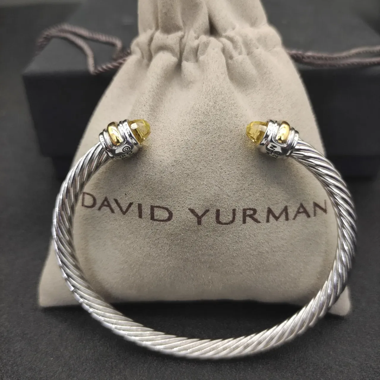 Silver Gold Twisted Cable Cuff-Style Bracelet 3