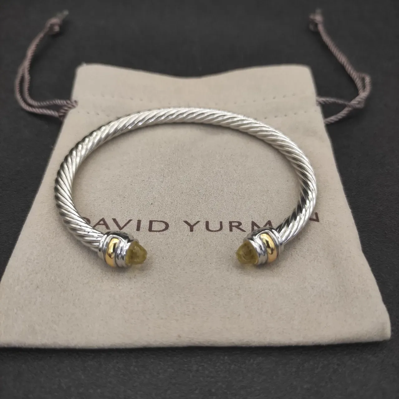 Silver Gold Twisted Cable Cuff-Style Bracelet 4