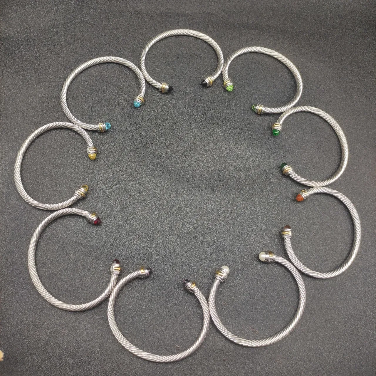 Silver Gold Twisted Cable Cuff-Style Bracelet 6