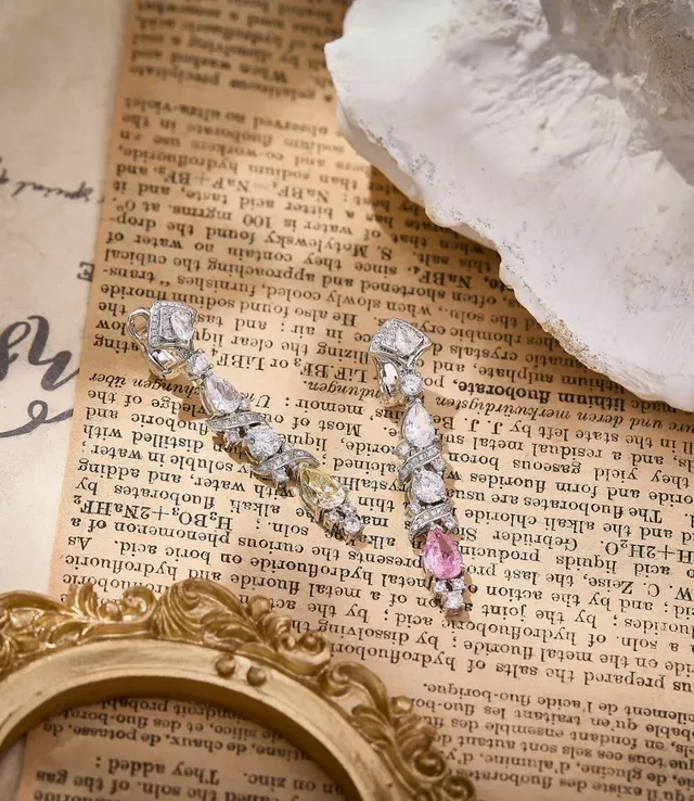 Silver-Tone Multi-Stone Teardrop Dangling Earrings 4