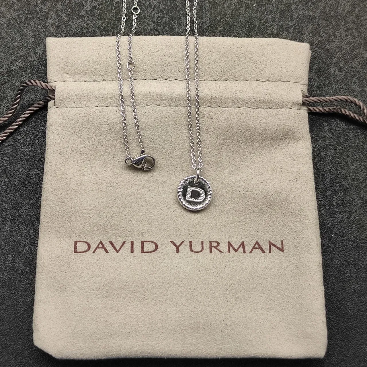 Silver-Tone Pavé Initial D Disc Pendant Necklace 6
