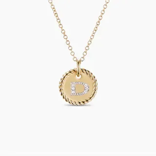 Silver-Tone Pavé Initial D Disc Pendant Necklace 8