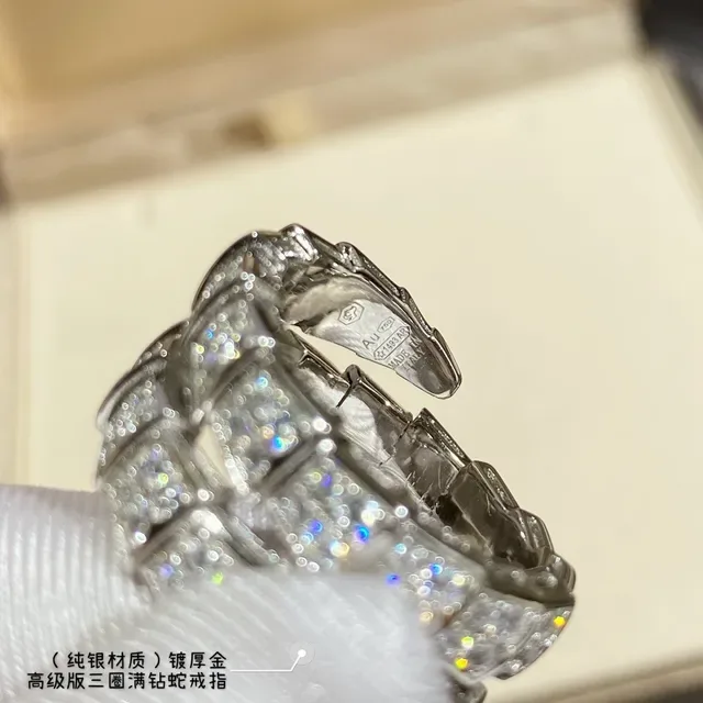 Silver-Tone Pavé Serpentine Multi-Band Ring 6
