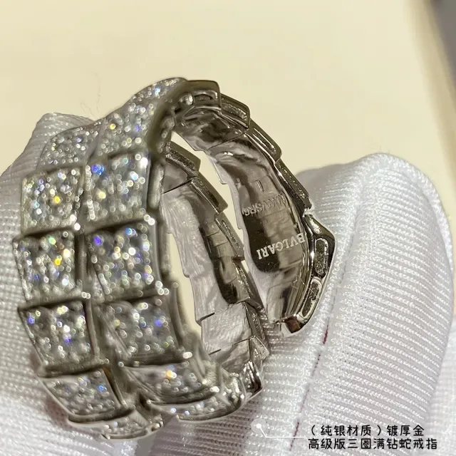 Silver-Tone Pavé Serpentine Multi-Band Ring 8