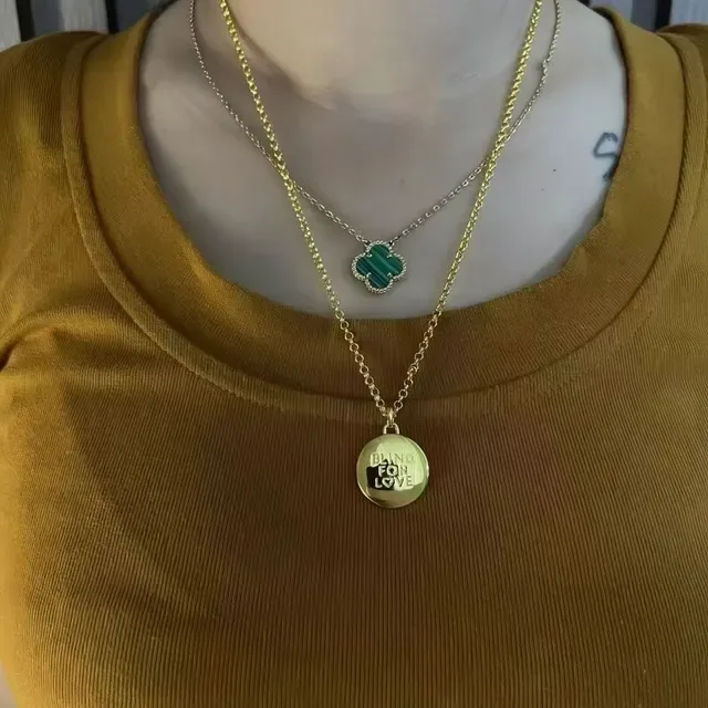 Silver-Toned Engraved Circular Pendant Necklace 2