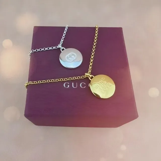 Silver-Toned Engraved Circular Pendant Necklace 8