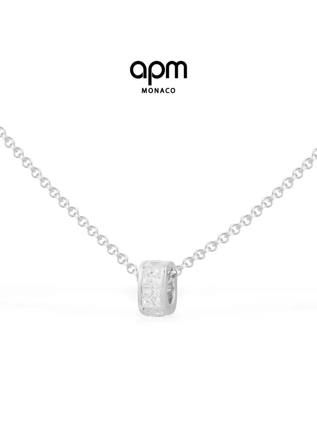 Silver-Toned Rectangular Bezel Pendant Necklace 2