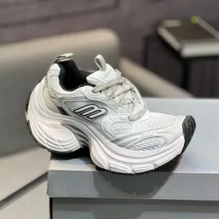 Skechers أبيض أسود Midsole شبكة علوية حذاء رياضي كبير