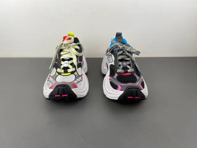 Skechers White Multicolor Midsole Mesh And Synthetic Overlay Construction Chunky Sneakers 11