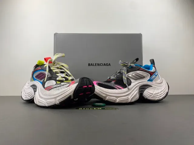 Skechers White Multicolor Midsole Mesh And Synthetic Overlay Construction Chunky Sneakers 13