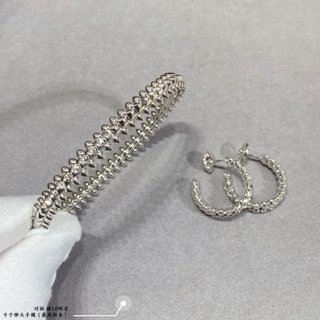 Spiked Pyramid-Stud Double-Row Metal Bracelet 4