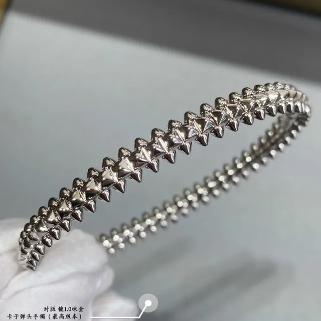 Spiked Pyramid-Stud Double-Row Metal Bracelet 5