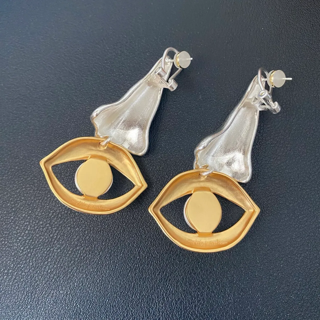 Surrealist Nose and Eye Motif Clip-On Earrings 4