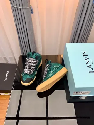 Teal Geometric Pattern Laceless Platform Sneakers 9