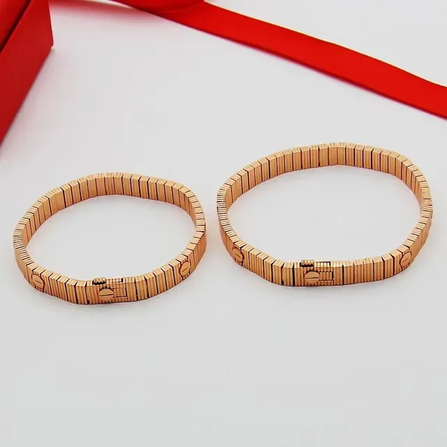 Three-Tone Screw-Head Articulated Metal Bracelets 3