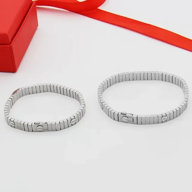 Three-Tone Screw-Head Articulated Metal Bracelets 6