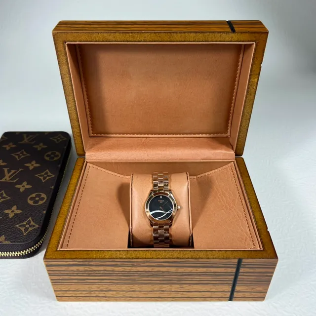 Tissot Montre Dorée Noire Acier Inoxidable Cadran Quartz 3