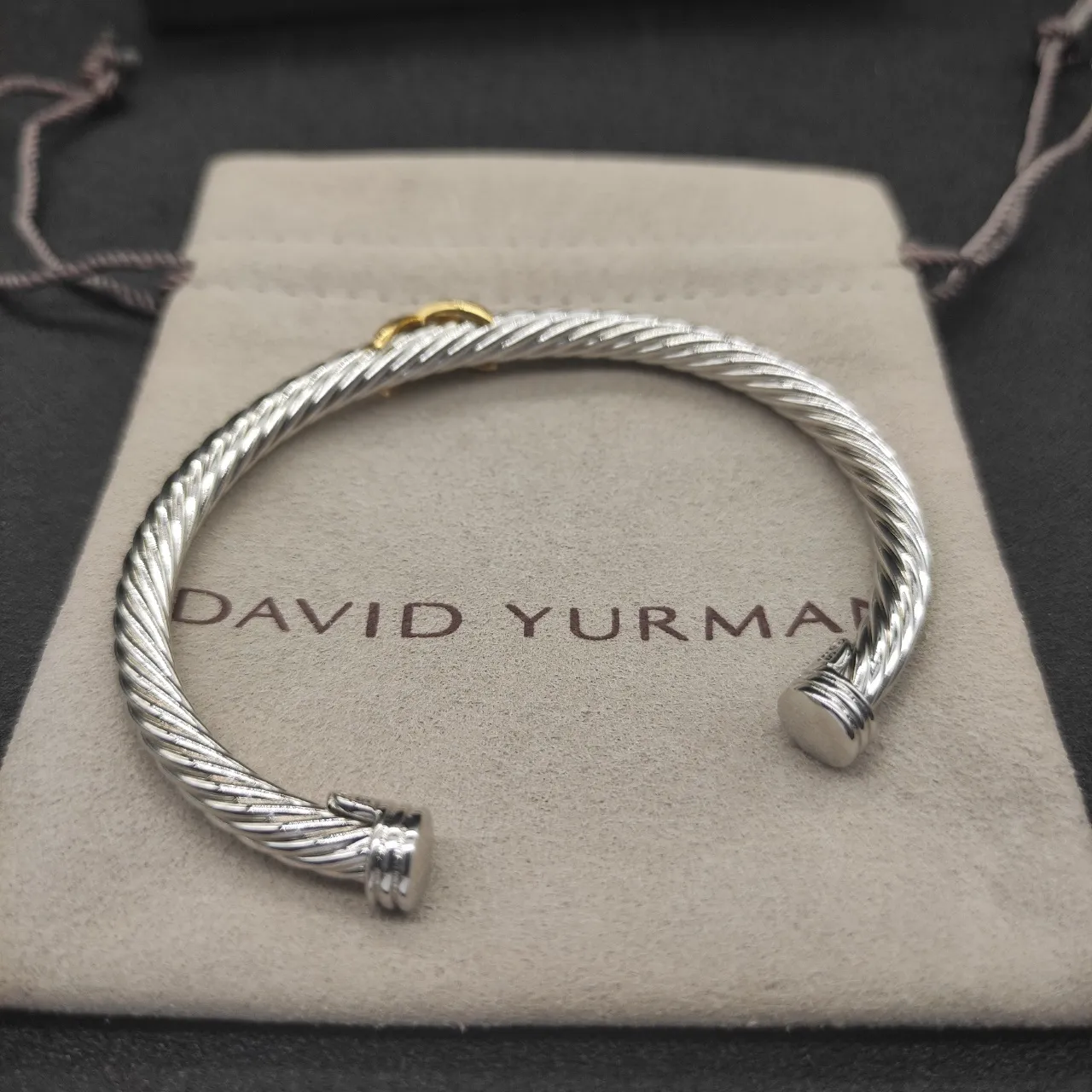 Twisted Cable Two-Tone V-Accent Bracelet 8